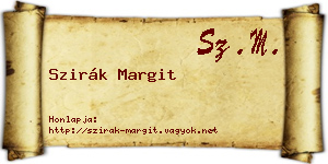 Szirák Margit névjegykártya