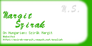 margit szirak business card